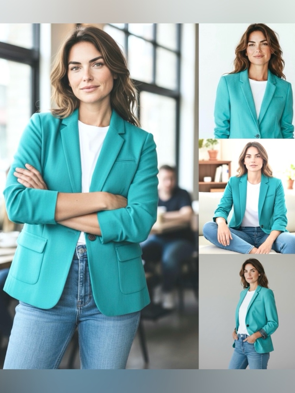 The Limited Teal Tailored Blazer